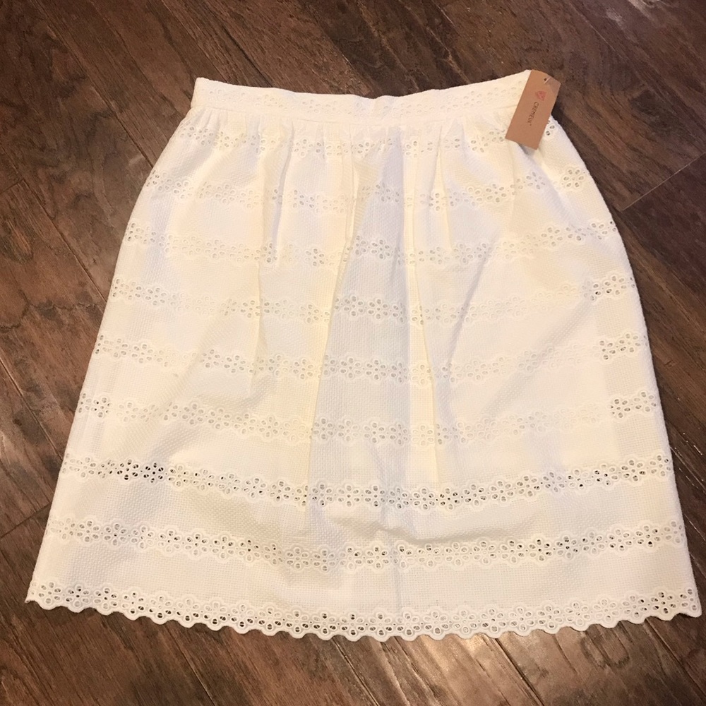 🤍Daniel Cremieux White Eyelet Lace Skirt – Size 8 | New with Tags